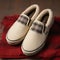 Vans Slip On Plaid Sheepskin Slippers - Cream Flannel Stripes