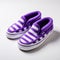 Vans Slip On Sneakers: Purple And White Stripes With Cashmere Detail