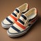 Vans Slip On With Stripes - Photorealistic Rendering Of American Barbizon School Style