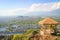 Vantage point on the Shankracharya Hill overlooking the Srinagar CIty and houseboats in Dal Lake from above