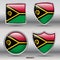 Vanuatu Flag in 4 shapes collection with clipping path