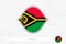 Vanuatu flag for basketball competition on gray basketball background