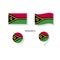 Vanuatu flag logo icon set, rectangle flat icons, circular shape, marker with flags