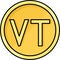 Vanuatu vatu coin icon, currency of Vanuatu