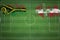 Vanuatu vs Denmark Soccer Match, national colors, national flags, soccer field, football game, Copy space