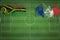 Vanuatu vs France Soccer Match, national colors, national flags, soccer field, football game, Copy space
