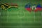 Vanuatu vs Haiti Soccer Match, national colors, national flags, soccer field, football game, Copy space