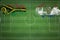 Vanuatu vs Paraguay Soccer Match, national colors, national flags, soccer field, football game, Copy space