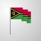 Vanuatu waving Flag creative background