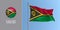 Vanuatu waving flag on flagpole and round icon vector illustration