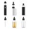 Vape accessories set realistic vector illustration. Vaping device electronic cigarette