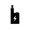 Vape Electric Smoke Device Black Silhouette Icon. Electronic Cigarette Nicotine Glyph Pictogram. E-cigarette Vapor Sign