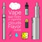 Vape shop set pinky background vector