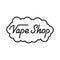 Vape Shop. Vape Shop lettering illustration. Vape Shop label badge emblem