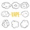 Vape vector illustrations on white background.