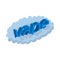 Vape word cloud icon, cartoon style