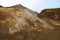 Vapor and sulfurous smoke coming from numerous fumaroles in Viti crater at Askja caldera