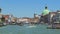 Vaporetto and motorboats moving down Grand Canal in Venice, transportation