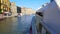 Vaporetto sailing on Grand Canal in Venice, view on houses, sightseeing