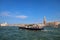 Vaporetto water bus going in front of Piazza San Marco in Venice, Italy