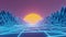 Vaporwave retro sunset animation loop