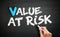 VaR - Value at Risk on blackboard, business concept background