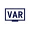 VAR, Video Assistant Referee icon for soccer or football match.