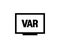 VAR, Video Assistant Referee icon / VAR logo for soccer or football match, live score