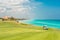Varadero beach in Cuba with the golf course