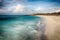 Varadero beach with tyrquis sea, long beach and atlantic ocean. It is tropical paradise. It is natural background