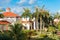 VARADERO, MATANZAS, CUBA - MAY 18, 2017: View of the hotel among the forest. Copy space for text.