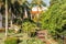 VARADERO, MATANZAS, CUBA - MAY 18, 2017: View of the hotel among the forest. Copy space for text.