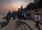Varanasi ghat at evening
