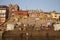 Varanasi, India- the Ganges River bank. Ritual bathing in the River Ganges, editorial