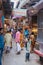 VARANASI, INDIA - OCTOBER 25, 2016: View of a narrow alley in Varanasi, Indi