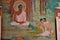Varanasi, India: painting birth of Buddha Prince Siddharth, mulgandhakuti vihar, Mulagandha Kuti Vihara,