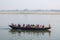 Varanasi, India. People boating on Ganga river in Varanasi, India.