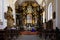 Varazdin, Croatia “ April 2022. picturesque details inside a lavish baroque church with touristic interesting details
