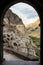 Vardzia cave monastery in southern Georgia in the evening golden hour frame