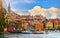 Varenna, Italy. Picturesque town at lake Como. Colourful motley