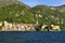 Varenna lakefront and the town in a spring sunny day.