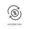 Variable rate mortgage icon. Trendy modern flat linear vector Va