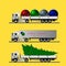 Variants of European trucks with semi-trailers for transporting New Year s goods and decorations Blank for designers