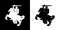 Variants of icons of a rider on a horse from the coat of arms of the Republic of Belarus in 1991 - 1994. Vector