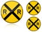 Variants a Level crossing warning - road sign