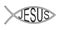 Variation of Jesus fish Bible symbol isolated on white background. Ichthys icon. Secret shibboleth in Christian religion