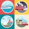 Variations transport of travel vacation tour infographic. Cruise, bus, flying on plane, car journey trip background