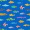 Varicoloured Marine Creatures Seamless Pattern