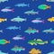 Varicoloured Marine Creatures Seamless Pattern