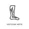 Varicose veins icon. Trendy modern flat linear vector Varicose v